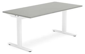 AJ Produkty Psací stůl MODULUS, T-nohy, 1600x800 mm, bílý rám, světle šedá