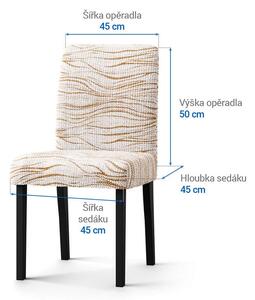 Bielastické potahy UNIVERSO NOVÉ žíhané béžové židle s opěradlem 2 ks 45 x 45 x 50 cm