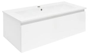 Koupelnová skříňka s umyvadlem SAT B-WAY 99x30x45 cm bílá lesk BWAY100WU4
