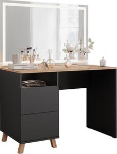 Toaletní stolek Vicco Karen Antracit/Artisan 110 cm se zrcadlem LED, Model 56539