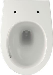 Závěsné WC Jungborn Two 52 bez splachovacího kruhu se systémem splachování Turbo Flush bílé s WC sedátkem