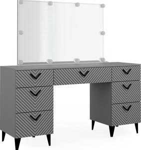 Toaletní stolek Vicco Anett Šedá 150 cm s LED osvětlením, Model 40715