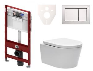 Cenově zvýhodněný závěsný WC set TECE do lehkých stěn / předstěnová montáž + WC SAT Brevis SIKOTS3W3
