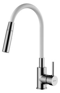 Dřezová baterie S-Line Pro se silikonovým ramínkem bílá/chrom SIKOBSLPRO290B2F