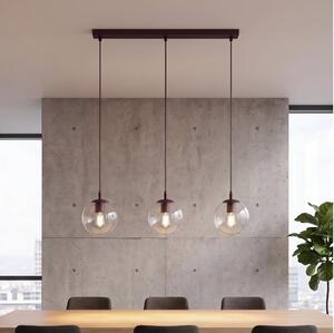 Lustr na lanku COSMO 3xE14/10W/230V červená/čirá