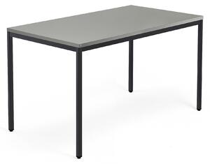 AJ Produkty Psací stůl QBUS, 4 nohy, 1400x800 mm, černý rám, světle šedá