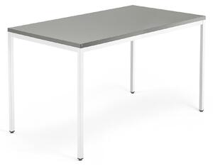 AJ Produkty Psací stůl QBUS, 4 nohy, 1400x800 mm, bílý rám, světle šedá