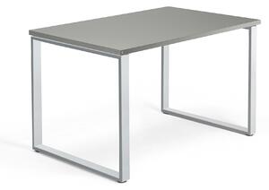 AJ Produkty Psací stůl QBUS, O-podnož, 1200x800 mm, stříbrný rám, světle šedá