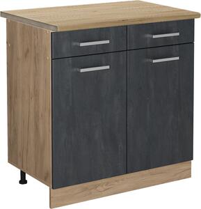 Spodní skříňka kuchyňské linky Vicco R-Line Černý beton 80 cm PD Dub, Model 47525