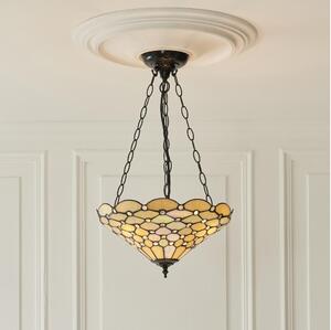 Endon 111884 - Lustr na řetězu Tiffany PEARL 3xE27/10W/230V pr. 37 cm