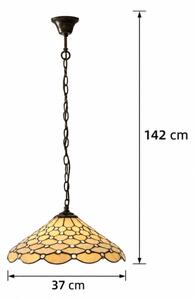 Endon 112226 - Lustr na řetězu Tiffany PEARL 1xE27/10W/230V pr. 45 cm
