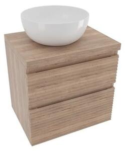 Koupelnová skříňka 2 zásuvková s krycí deskou Naturel Savona 58x53x44,8 cm dub Halifax mat SAVONA260DHD