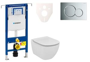 Cenově zvýhodněný závěsný WC set Geberit do lehkých stěn / předstěnová montáž + WC Ideal Standard Tesi 111.355.00.5NF2