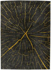 Makro Abra Moderní kusový koberec FESTIVAL 2642A Pařez stromu černý / žlutý Rozměr: 180x270 cm