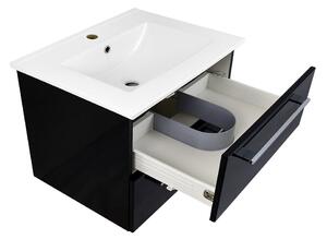 Koupelnová skříňka s keramickým umyvadlem Emilio B 75 - černá