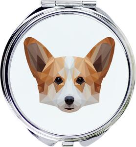 Pembroke Welsh Corgi – Zrcadlo značky Art-Dog s fotografií a geometrickým vzorem