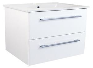 Koupelnová skříňka s keramickým umyvadlem Emilio W 75 - bílá