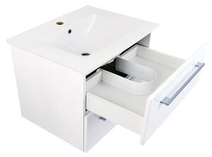 Koupelnová skříňka s keramickým umyvadlem Emilio W 75 - bílá