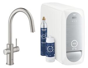 Dřezová baterie GROHE Blue Home s vytahovací sprškou supersteel 31541DC0