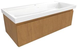 Koupelnová skříňka s umyvadlem SAT Evolution 98x30x44,5 cm dub medový mat SATEVO100DMU4