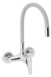 Dřezová baterie Novaservis Titania Iris New se silikonovým ramínkem 150 mm stříbrošedá-chrom 94480,0S