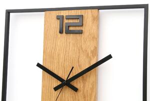 Moderní nástěnné hodiny RETRO dřevo-kov