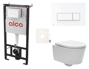 Cenově zvýhodněný závěsný WC set Alca do lehkých stěn / předstěnová montáž + WC SAT Brevis SIKOASW7