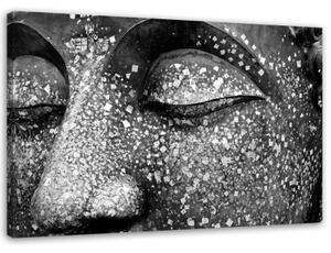 Obraz na plátně Buddha Zen Grey - 100x70 cm
