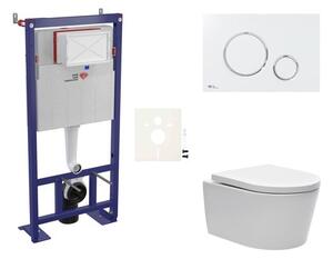 Cenově zvýhodněný závěsný WC set SAT do lehkých stěn / předstěnová montáž + WC SAT Brevis SIKOSSBR70