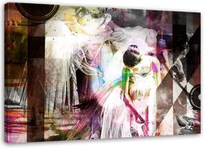 Obraz na plátně Baletka Abstraktní barevné - 120x80 cm