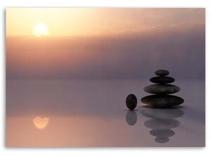 Obraz na plátně, Zenové kameny při západu slunce - 60x40 cm