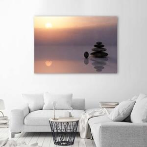 Obraz na plátně, Zenové kameny při západu slunce - 60x40 cm