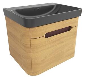 Koupelnová skříňka s umyvadlem SAT Fusion 57,5x43x45 cm dub medový mat SATFUSION60DMBKM