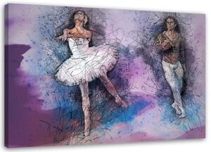 Obraz na plátně Balerína Ballet Purple - 120x80 cm
