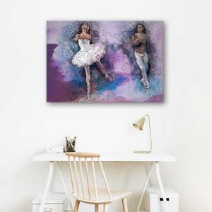Obraz na plátně, Balerína fialová - 60x40 cm