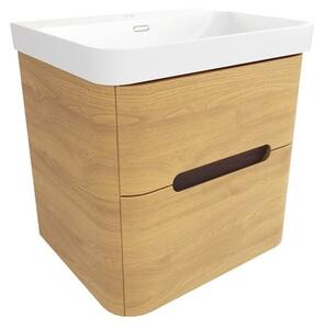 Koupelnová skříňka s umyvadlem SAT Fusion 57,5x53x45 cm dub medový mat SATFUSION260DMU