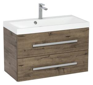Koupelnová skříňka s umyvadlem SAT Cube Way 80x40 cm dub wellington CUBE280ZDW