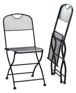 Černá kovová zahradní židle - Rojaplast