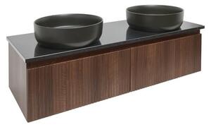 Koupelnová skříňka s žulovou deskou SAT Evolution 118x30x44,8 cm ořech mat SATEVO120NAZ