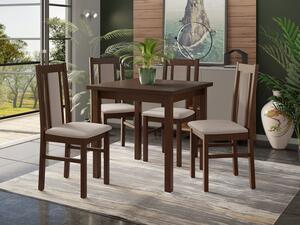 Jídelní stůl se 4 židlemi - AL27, Barva dřeva: ořech-L, Potah: 9 - Bergamo 64 Mirjan24 5903211245114