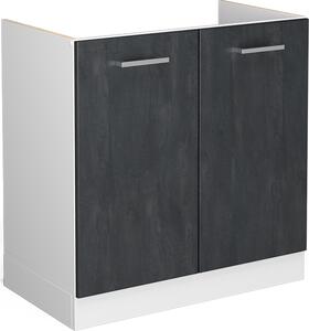 Skříňka pod dřez Vicco R-Line Černý beton 80 cm bez pracovní desky, Model 47622