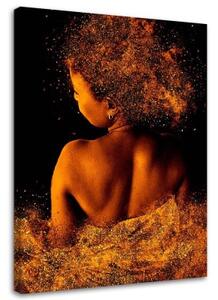 Obraz na plátně Krásná žena Zlatý prach - 70x100 cm