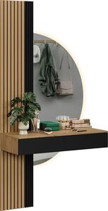 Toaletní stolek Vicco Melina Dub/černá 100 cm se zrcadlem LED, Model 58445