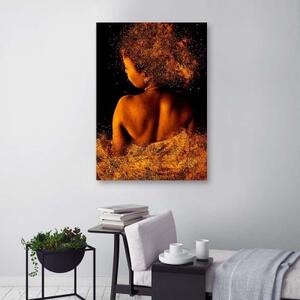 Obraz na plátně Krásná žena Zlatý prach - 60x90 cm