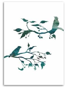 Obraz na plátně, Ptáci na větvích Příroda - 40x60 cm