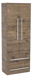 Koupelnová skříňka vysoká SAT Cube Way 60x163x33 cm dub wellington CUBE3CHV60DW