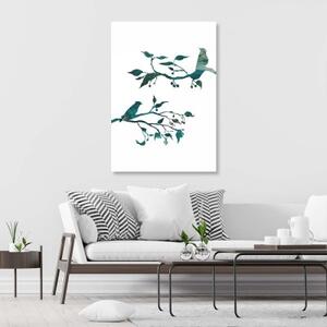 Obraz na plátně, Ptáci na větvích Příroda - 40x60 cm