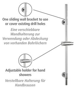 Nástěnná sprchová tyč z nerezové oceli v leskle stříbrné barvě 66 cm Basic – Wenko