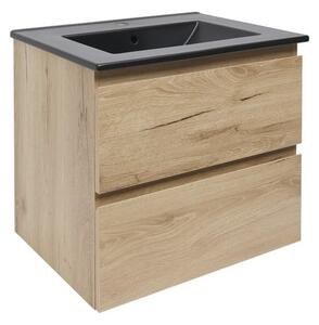 Koupelnová skříňka 2 zásuvková s umyvadlem SAT B-Way 59x50x45 cm dub mat BWAY260OAKU4B