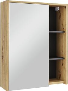 Skříňka se zrcadlem do koupelny Vicco Viola Artisan/šedá 60 x 75 cm s otevřenými policemi, Model 54855